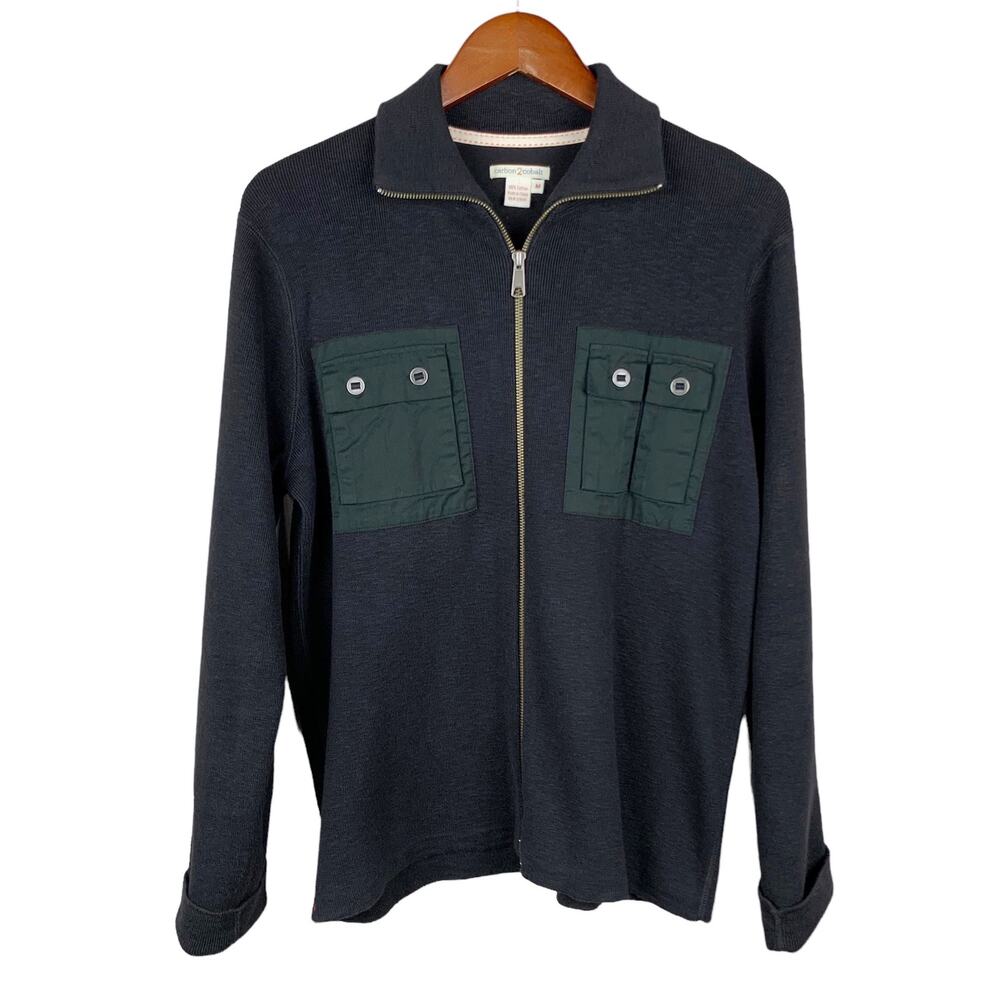 Men's Black and Green Sweater